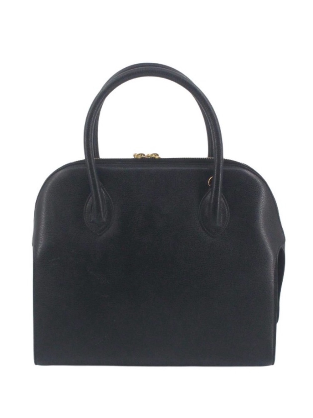 Salvatore Ferragamo Black Leather Top-Handle Satchel with Gold Hardware - Picture 2 of 7